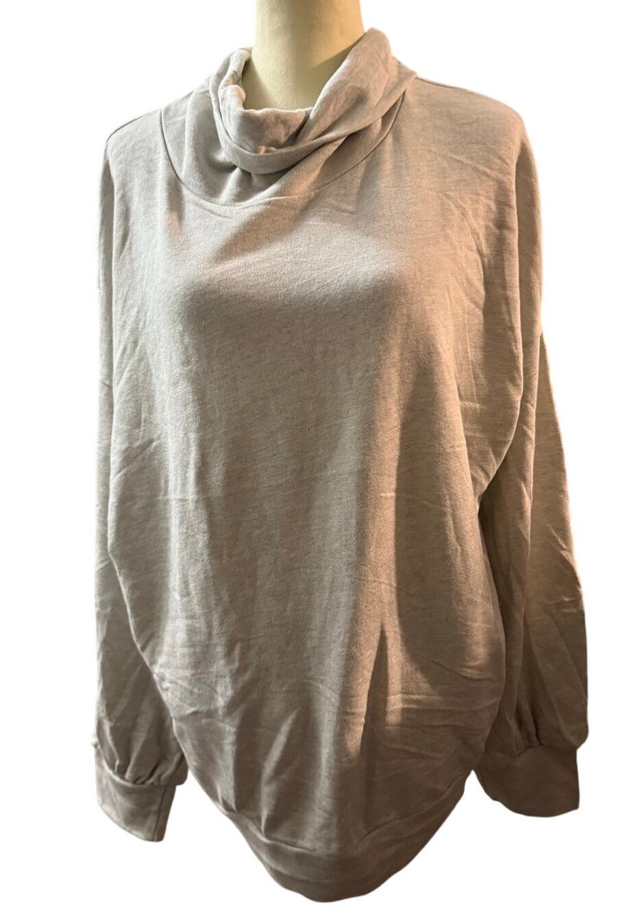 GoodhYOUman Oversized Cowl Neck Sweatshirt, Soft Gray, Size XL